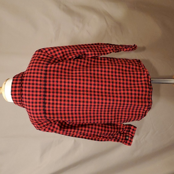 4T Boys Long Sleeve, Red & Black Plaid, Button Up Shirt by Carter's - Picture 4 of 8